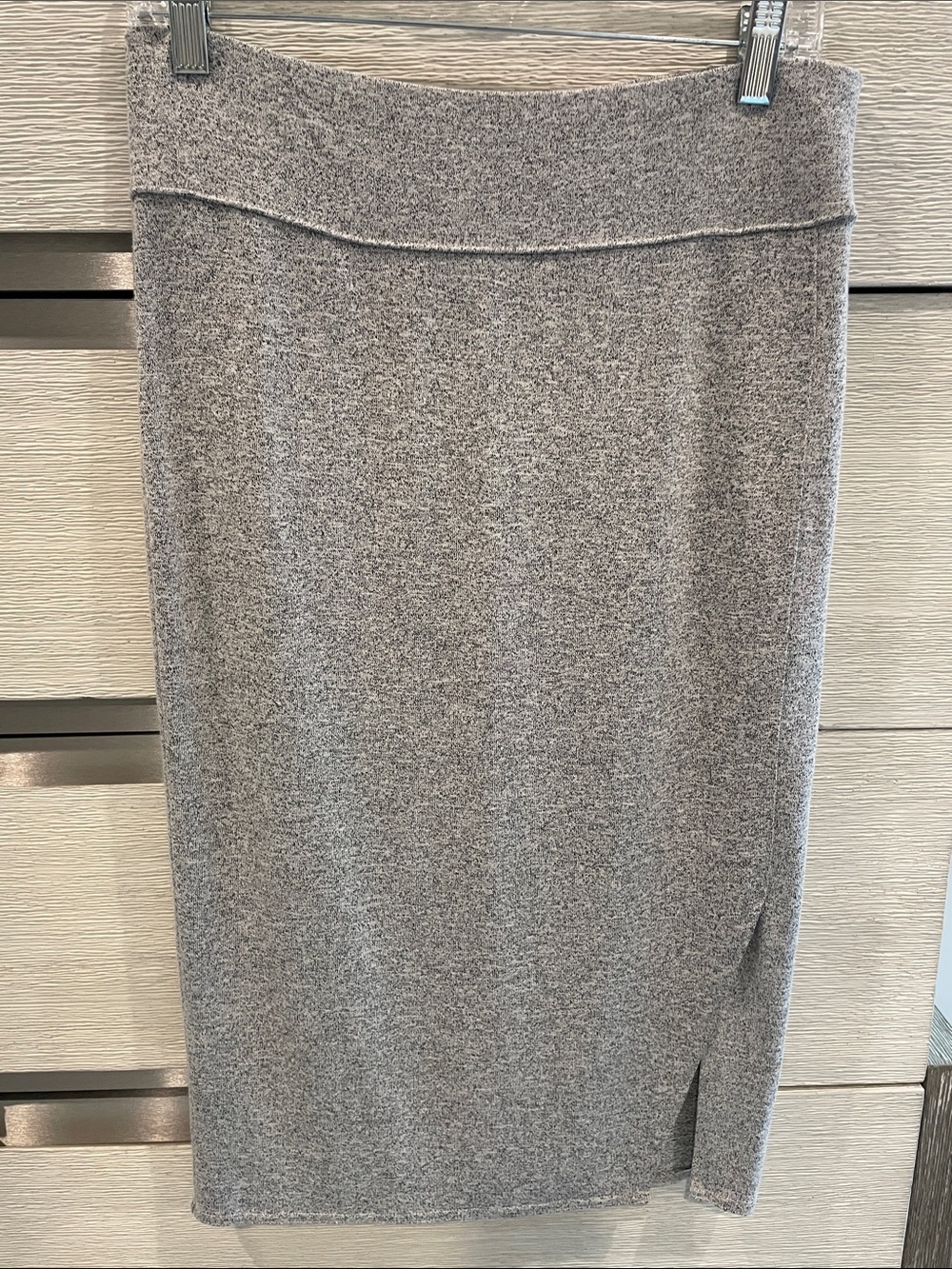 LOFT Heather Gray Knit Lounge Skirt 27” long